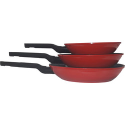 Cook Shop Σετ Τηγάνια από Ανοξείδωτο Ατσάλι με Αντικολλητική Επίστρωση 3τμχ 30003966