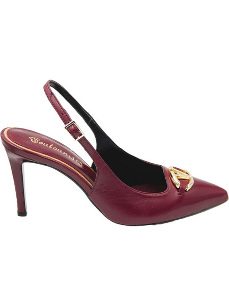 Toutounis Γόβες Slingback Δερμάτινες με Τακούνι Στιλέτο Μπορντό 511022-1