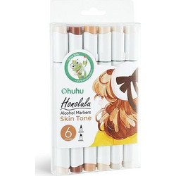 Ohuhu Honolulu Skin Tones Μαρκαδόροι Ζωγραφικής Σετ 6 Χρώματα 80404-36