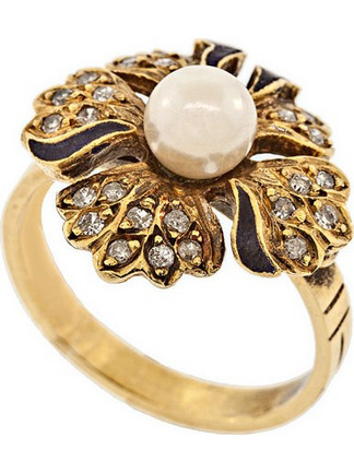 Million Diamonds Γυναικείο Δαχτυλίδι Λουλούδι από Xρυσό 18K με Διαμάντι ANT3784