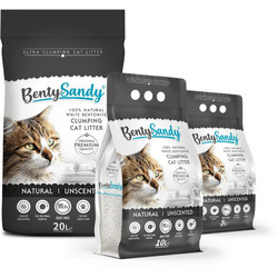BentySandy Natural Άμμος Γάτας Μπετονίτης χωρίς Άρωμα 20lt