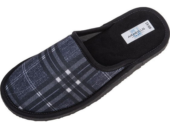 Amaryllis Slippers Χειμερινές Ανδρικές Παντόφλες Μαύρες 53211-5