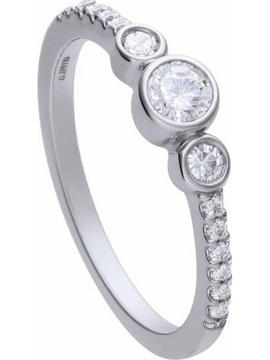 Diamonfire Γυναικείο Δαχτυλίδι Ροζέτα από Ασήμι 925 61206210821