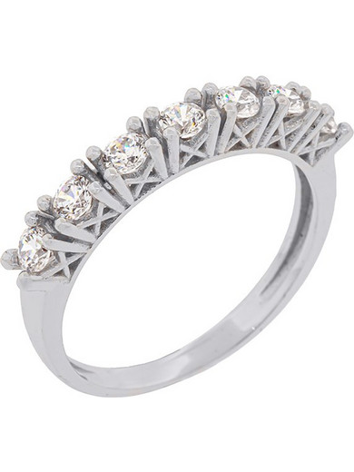 Million Diamonds Γυναικείο Δαχτυλίδι Σειρέ Μισόβερο από Λευκόχρυσο 14K με Ζιργκόν RZ23256