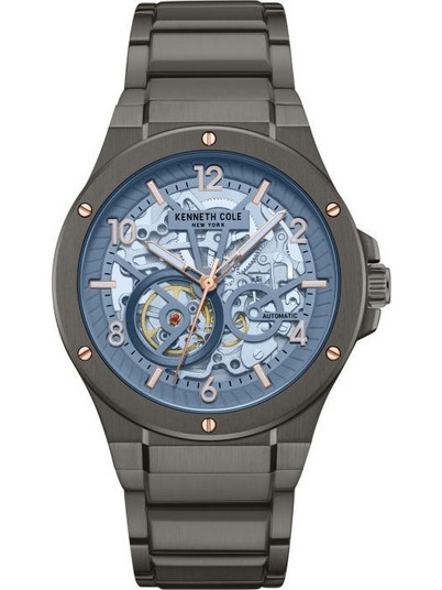 Kenneth Cole New York Ανδρικό Ρολόι Αυτόματο με Γκρι Μεταλλικό Μπρασελέ KCWGY0063301