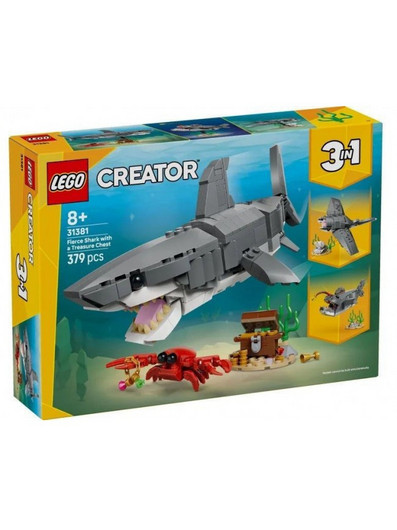 Lego Creator 3-in-1 Fierce Shark with A Treasure Chest για 8+ Ετών 31381