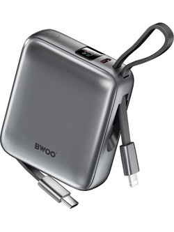 Bwoo P74 Power Bank 10000mAh 22.5W με Θύρα USB-C Black