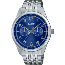 Casio Enticer Ανδρικό Ρολόι Χρονογράφος με Ασημί Μεταλλικό Μπρασελέ MTP-E340D-2AVDF
