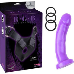 Chisa Novelties RGB Luxe Harness Strap On με Dildo 15cm Μωβ