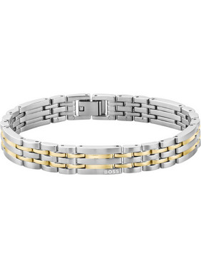 Hugo Boss Ανδρικό Βραχιόλι Χειροπέδα από Ατσάλι Xρυσό & Ασημί 1580813