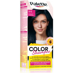Schwarzkopf Palette Color 1-1 Μαύρο Μπλε Σαντρέ Χρωμοσαμπουάν Xωρίς Αμμωνία 50ml