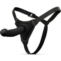 EasyToys Silicone Bended Harness Strap On με Dildo 14.5cm Μαύρο
