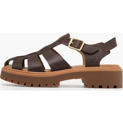 Timberland Γυναικεία Πέδιλα Δερμάτινα Σοκολατί με Χοντρό Χαμηλό Τακούνι TB0A5S65W-01