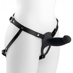 Virgite H1 Hollow Small Harness Strap On με Dildo 14.2cm Μαύρο