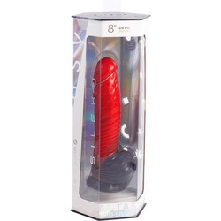 SilexD 8" Devil Ρεαλιστικό Dildo με Βεντούζα & Όρχεις 20.3cm Μαύρο Κόκκινο