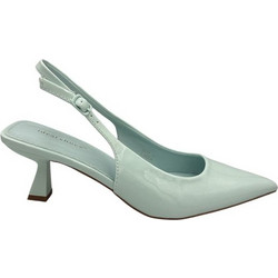 Elenross Γόβες Slingback Λουστρίνι με Λεπτό Χαμηλό Τακούνι Πράσινο Mint GS10225W