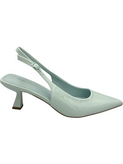 Elenross Γόβες Slingback Λουστρίνι με Λεπτό Χαμηλό Τακούνι Πράσινο Mint GS10225W