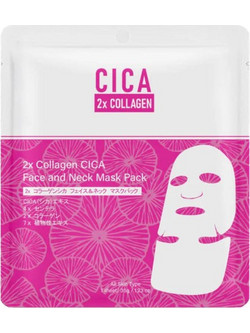 Mitomo 2x Collagen Cica Sheet Μάσκα Προσώπου για Αντιγήρανση & Ενυδάτωση με Κολλαγόνο 35gr