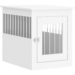 vidaXL Ξύλινο Κλουβί Σκύλου Crate Έπιπλο Μεσαίο Εσωτερικού Χώρου Λευκό 75x55x65cm