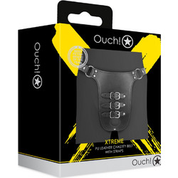 Ouch! PU Leather Chastity Belt with Straps Ζώνη Αγνότητας