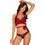 Obsessive Sensuelia Σετ Sexy Εσώρουχα με Δαντέλα Κόκκινα 5901688229804