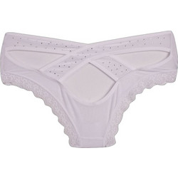 Cottonhill Γυναικείο Sexy Slip με Δαντέλα Λευκό CH0196