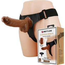 Pretty Love Micheal Εσώρουχο Strap On με Dildo 20cm Καφέ