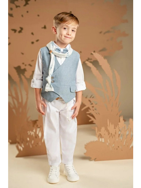 Baby Bloom Βαπτιστικό Κοστούμι με Παντελόνι Πουκάμισο & Γιλέκο 7τμχ 126-09