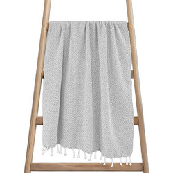 Lino Home Aureva Πετσέτα Παρεό Θαλάσσης Γκρι 90x180cm 2200001270