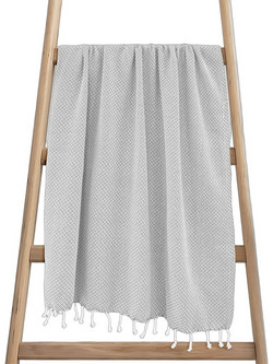 Lino Home Aureva Πετσέτα Παρεό Θαλάσσης Γκρι 90x180cm 2200001270