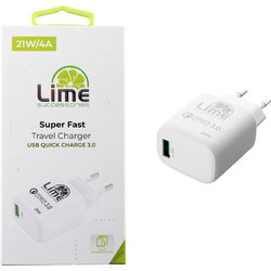Lime LTU22 Φορτιστής χωρίς Καλώδιο με Θύρα USB-A 21W Quick Charge 3.0 & Power Delivery
