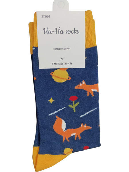 HoHo Socks Ανδρικές Κάλτσες Ψηλές με Σχέδια Navy Μπλε JT001-9