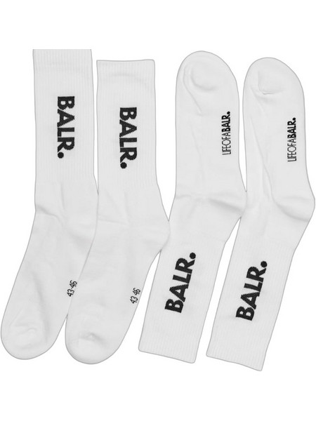 BALR. Ανδρικές Κάλτσες Ψηλές Λευκές 2Pack B10037