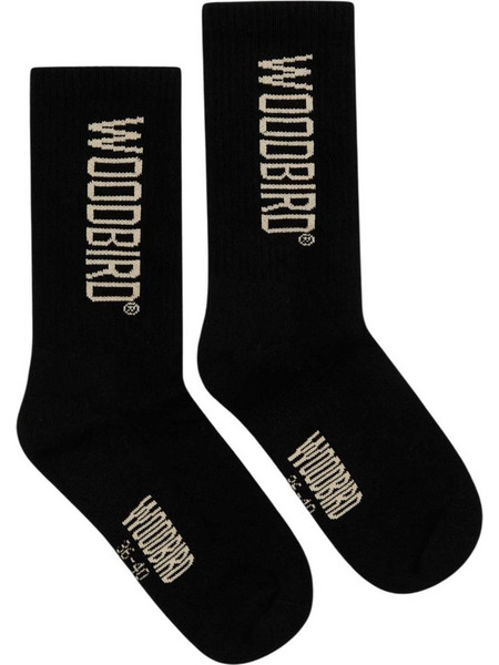 Woodbird Ανδρικές Κάλτσες Ψηλές με Σχέδια Μαύρες 2Pack 2336-051