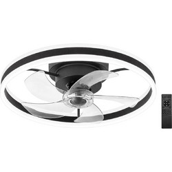 Powertech PT-1560 Ανεμιστήρας Οροφής 50cm 45W με Φως & Τηλεχειριστήριο Μαύρος