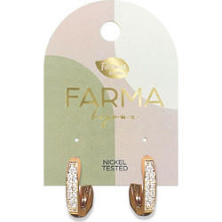 Farma Bijoux Γυναικεία Σκουλαρίκια Κρίκοι από Ορείχαλκο Xρυσά με Ζιργκόν BECZQ01