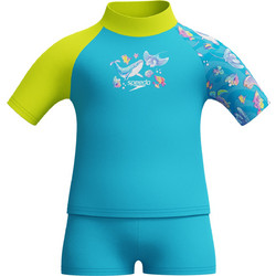 Speedo Αθλητικό Αντηλιακό UV Παιδικό Μαγιό Σετ με Μπλούζα Τιρκουάζ Lime 8003844-18240