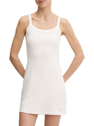 Guess Stella Mini Καλοκαιρινό Καθημερινό Φόρεμα Ριπ Λευκό V6GK11K3181-G018