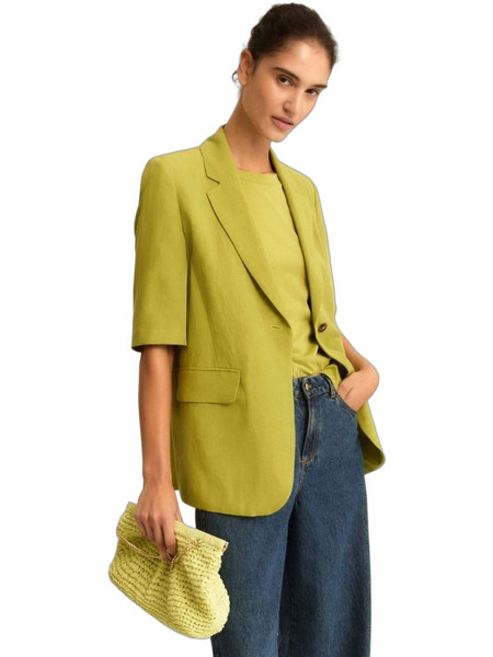 Emme Marella Γυναικείο Σακάκι Μακρύ Υφασμάτινο Lime 2615041032200