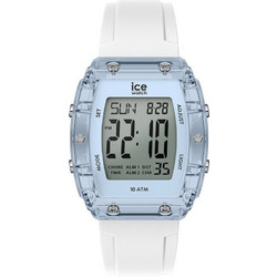 Ice Watch Ψηφιακό Γυναικείο Ρολόι Χρονογράφος με Λευκό Καουτσούκ Λουράκι IC024567