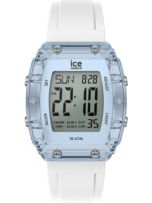 Ice Watch Ψηφιακό Γυναικείο Ρολόι Χρονογράφος με Λευκό Καουτσούκ Λουράκι IC024567