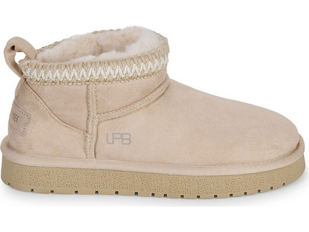 Les Petites Bombes Melora Γυναικεία Μποτάκια Suede Μπεζ με Γούνα