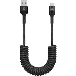 Powertech PTR-0197 Braided Spiral USB-A to USB-C 60W 1m Black