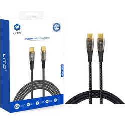 Lito LD01 Braided USB-C to USB-C 60W 1.2m Black