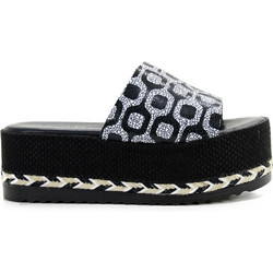 Robinson Καλοκαιρινές Γυναικείες Πλατφόρμες Χαμηλές Μαύρες Λευκές 5443R