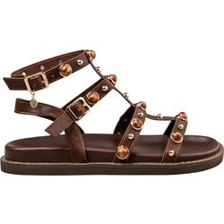 Envie Shoes Δερμάτινα Γυναικεία Σανδάλια Καφέ E96-23273-28