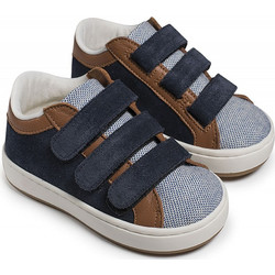 Babywalker Βαπτιστικά Sneakers για Αγόρι Δερμάτινα Ανατομικά Navy Μπλε Καφέ EXC5174
