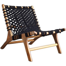 Ravenna Πολυθρόνα Ξύλινη Μαύρη Teak Lohan Black