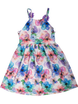 Serafino Παιδικό Φόρεμα Floral Μωβ Μπλε 6534
