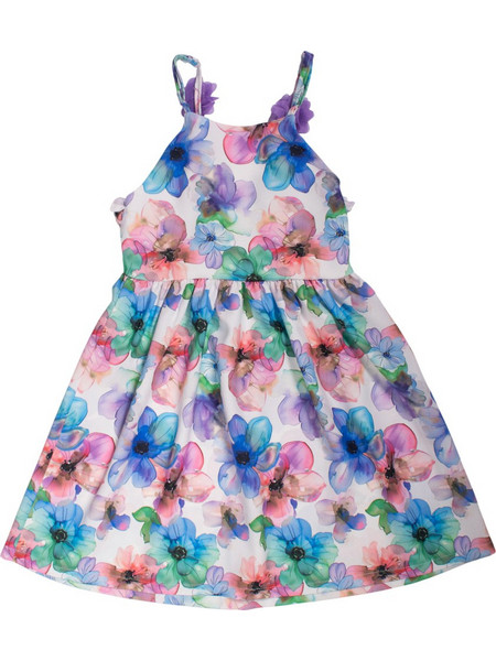 Serafino Παιδικό Φόρεμα Floral Μωβ Μπλε 6534